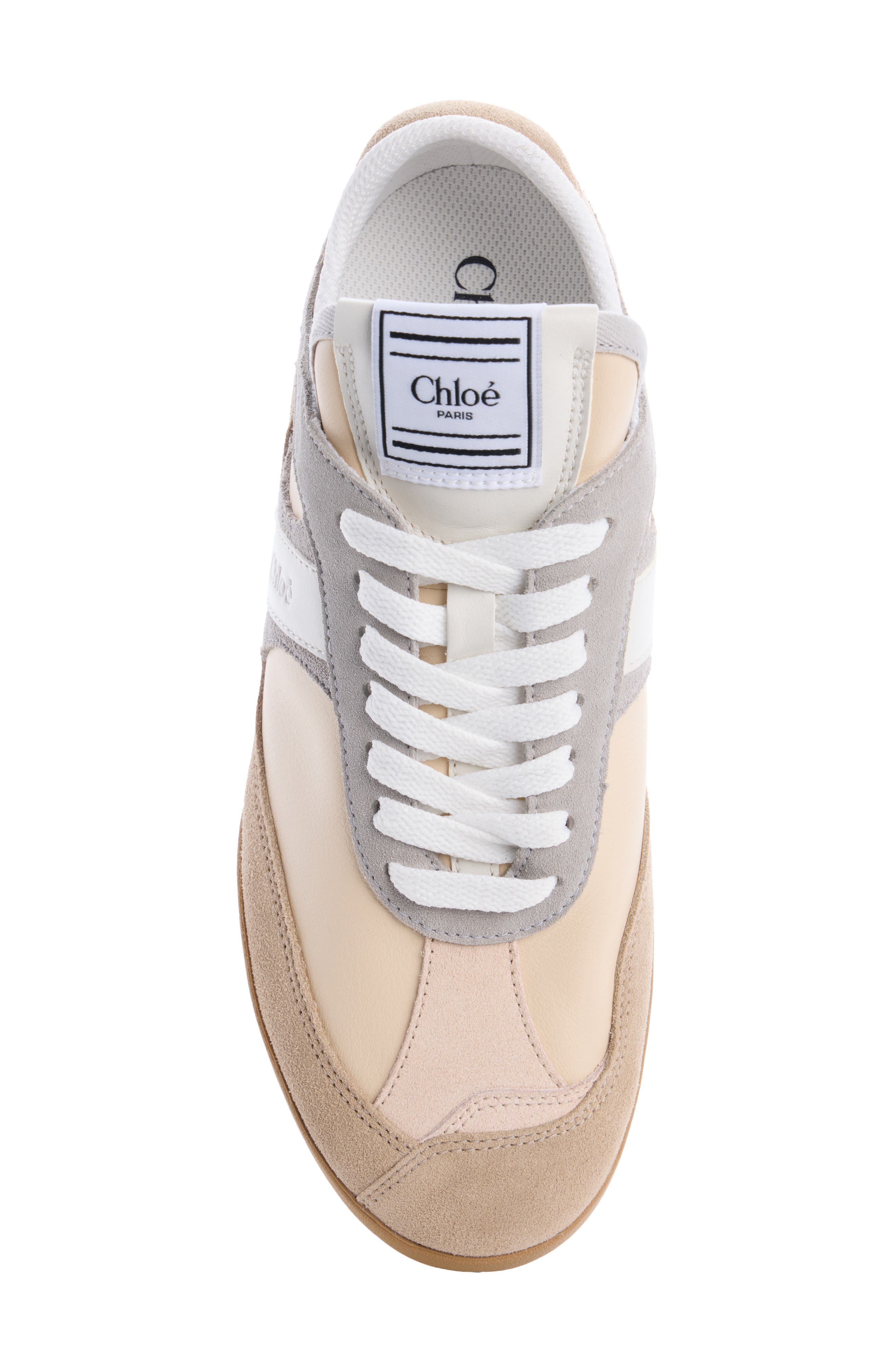 Chloé Kick Leather & Mesh Sneaker, Alternate, color, Dove Grey