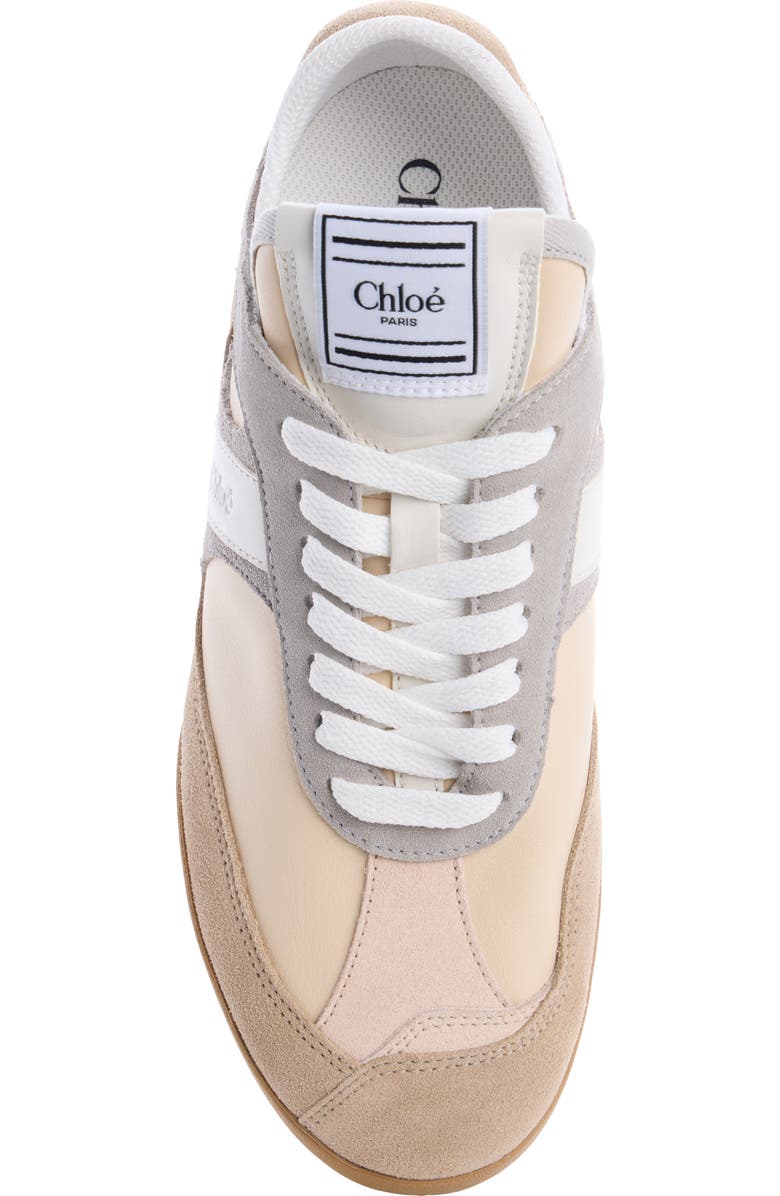 Chloé Kick Leather & Mesh Sneaker, Alternate, color, Dove Grey
