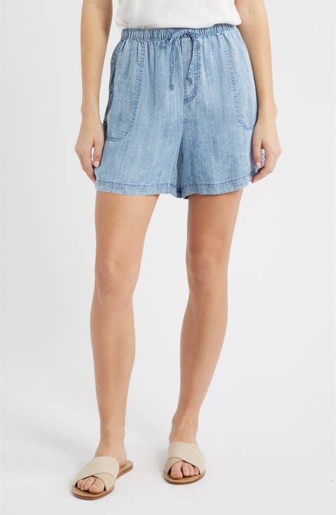Yoko Tie Waist Chambray Shorts