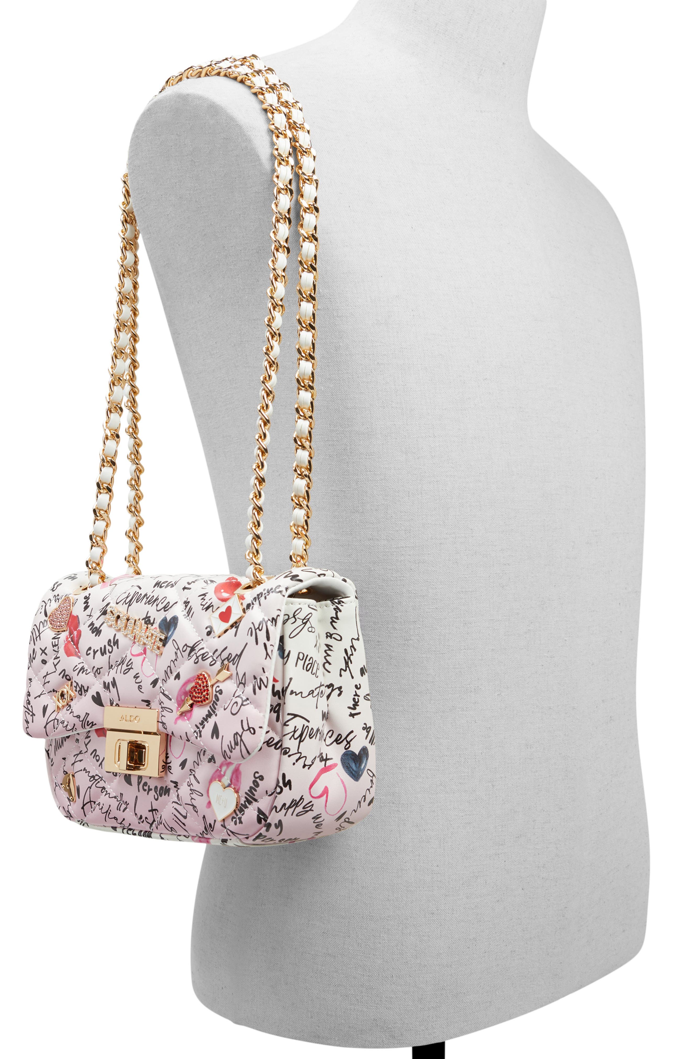 ALDO Love Note Quilted Crossbody Bag, Alternate, color, 