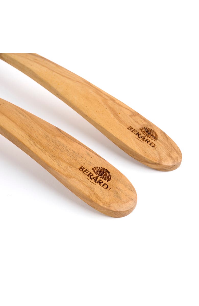 Berard Handcrafted Olive Wood 2 Piece Salad Serving Set, 12 Inch, Alternate, color, Brown