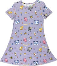 Bellabu Bear Kids' Minecraft Pixel Pals Short Sleeve Dress