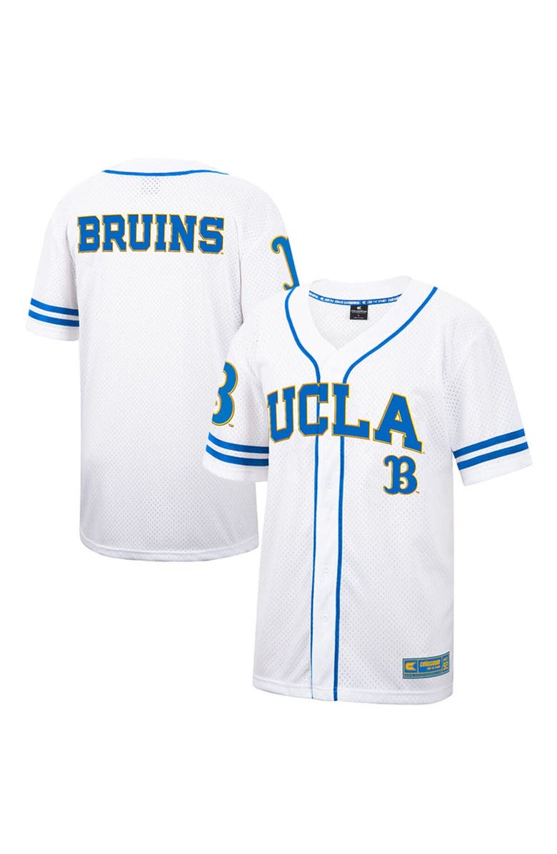 COLOSSEUM Men's Colosseum White UCLA Bruins Free Spirited Mesh Button-Up Baseball Jersey, Main, color, White