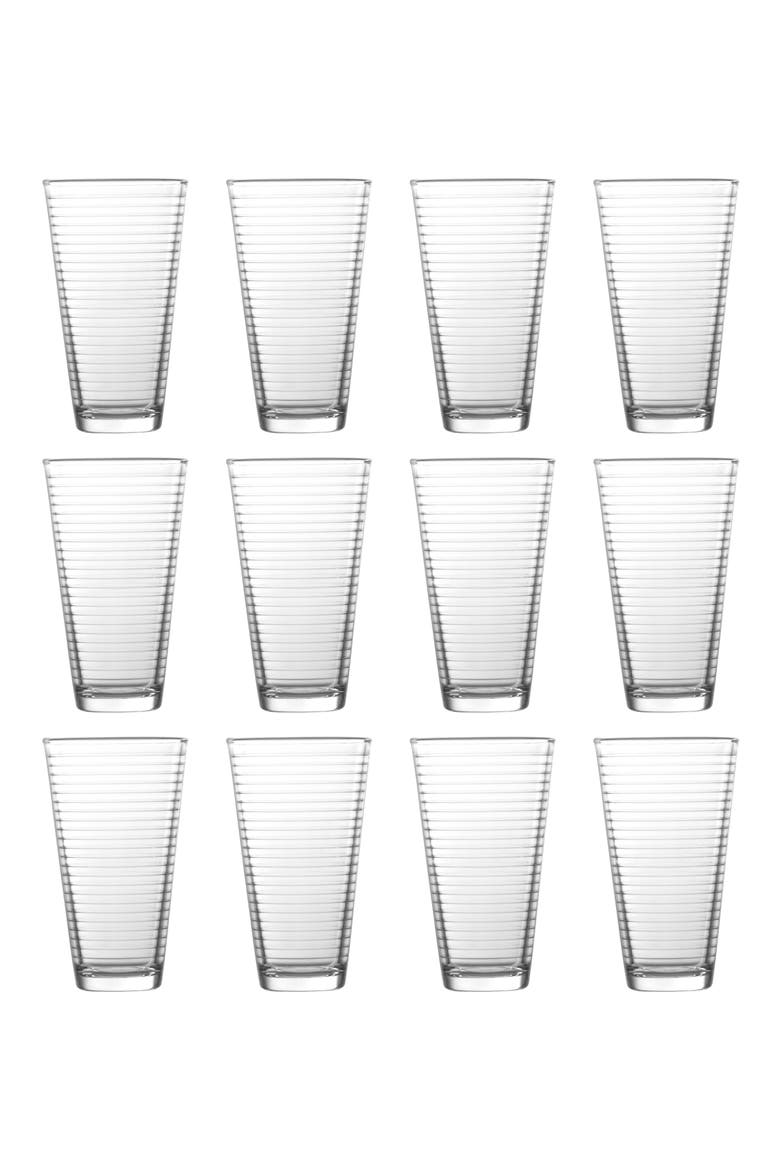 Arcade Set of 12 Highball Glasses, Main, color, CLEAR