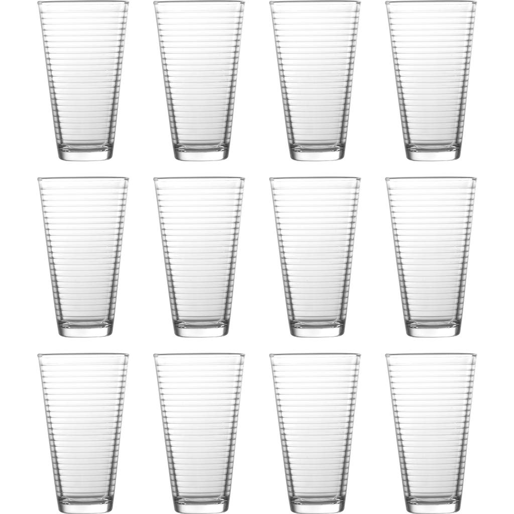 Fortessa Arcade Everyday 16oz Stackable Glasses (set Of 12) In Clear
