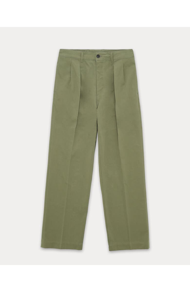 Fortela Newyork Pleated Cotton Trousers, Main, color, Sage Green