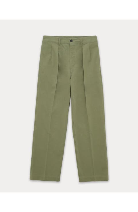 Newyork Pleated Cotton Trousers
