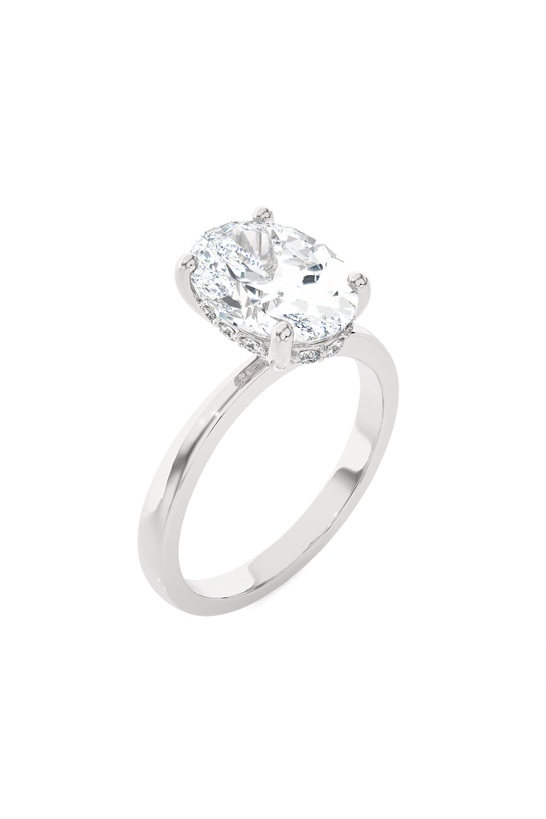 Certified 3.10Ct Oval Diamond Hidden Halo Engagement Ring 14k Gold Lab Grown, Alternate, color, 14k White Gold