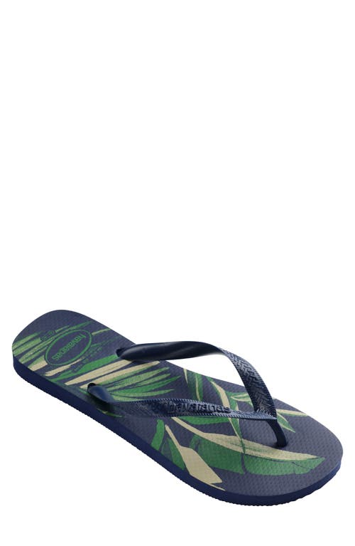 Havaianas Aloha Print Flip Flop Sandal In Navy Blue