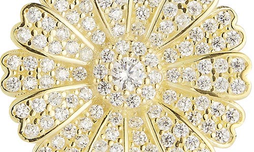 Sphera Milano Cubic Zirconia Flower Stud Earrings In Gold