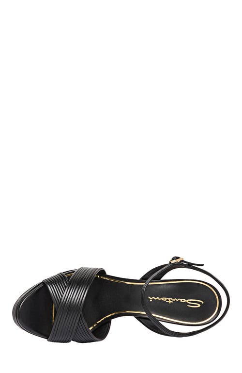 Santoni Leather High-heel Sandal In Black