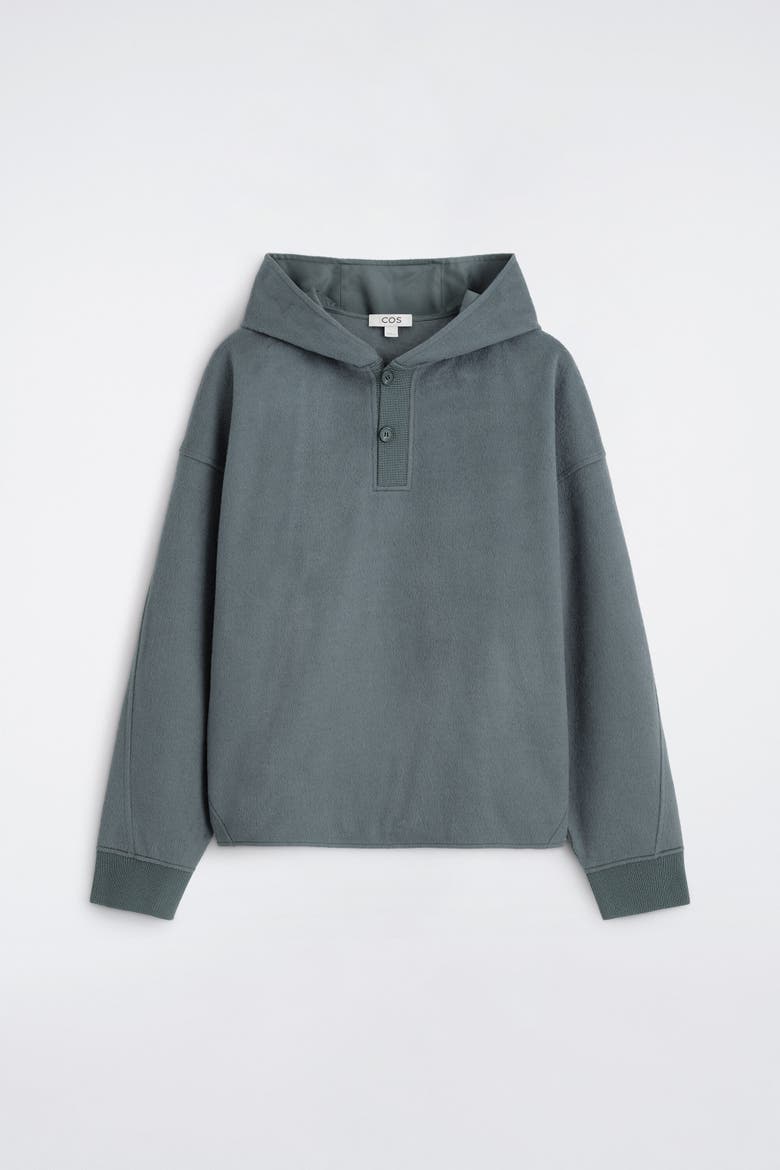 Brushed Jersey Henley Hoodie, Alternate, color, STEEL GRAY