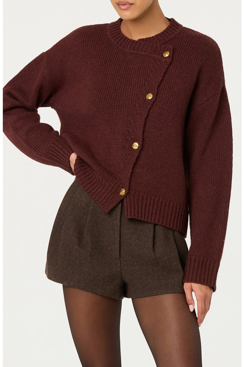 Jackeline Scarf Cardigan, Main, color, WINE