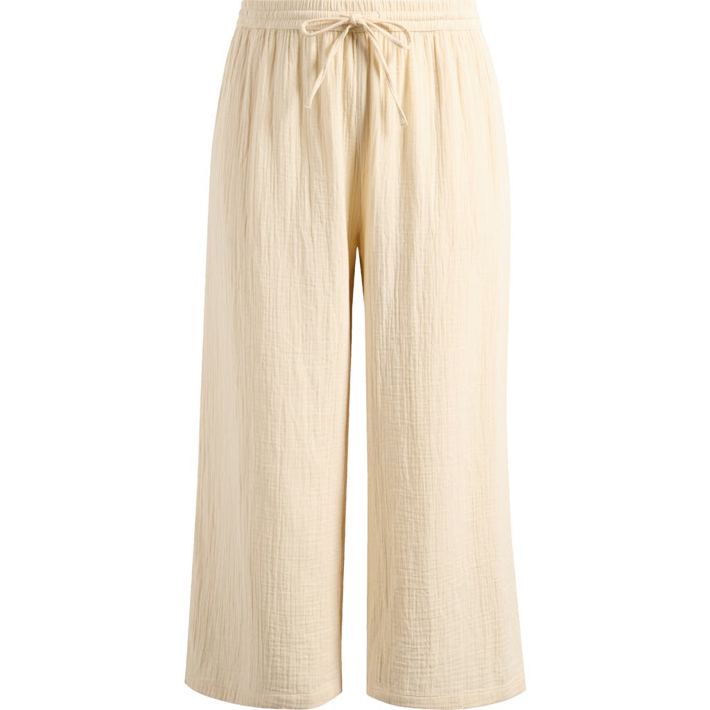 Caslonr Caslon(r) Wide Leg Crop Cotton Gauze Pants