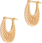 L'Atelier Nawbar Flat Ray Diamond Hoop Earrings
