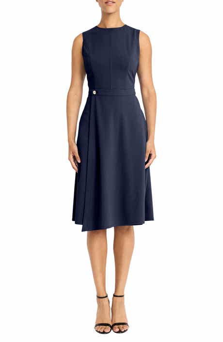 Maggy London Sleeveless Wrap Skirt Knit Dress