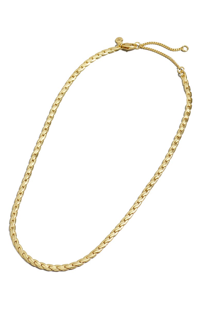 Madewell Curb Chain Necklace, Main, color, Vintage Gold