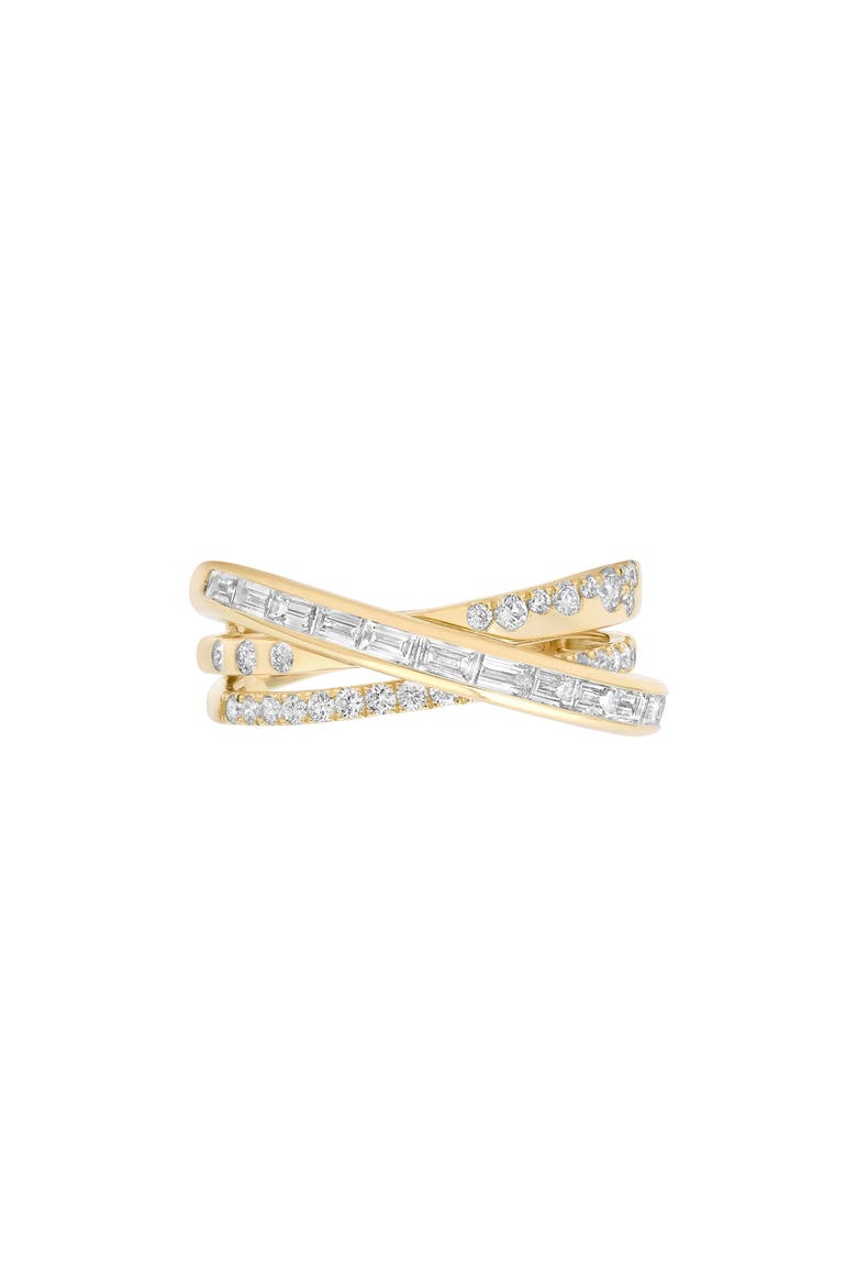 Papua 18K Gold & Diamond Triple Crossover Ring, Main, color, 18K YELLOW GOLD