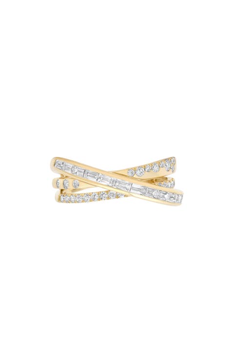 Papua 18K Gold & Diamond Triple Crossover Ring