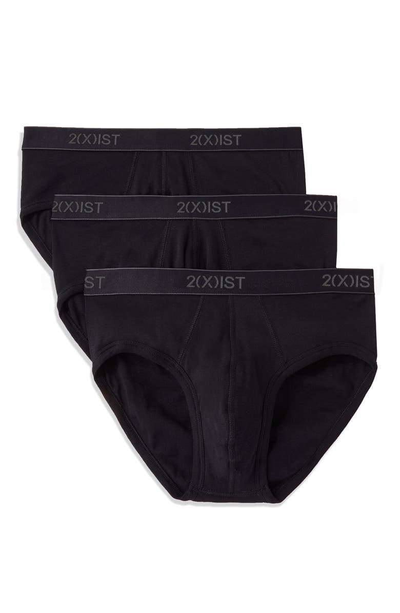 2(x)ist 3- Pack Cotton Contour Pouch Briefs, Main, color, Black/ Black/ Black