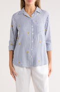 beachlunchlounge Kaylee Heart Stripe Long Sleeve Button-Up Shirt