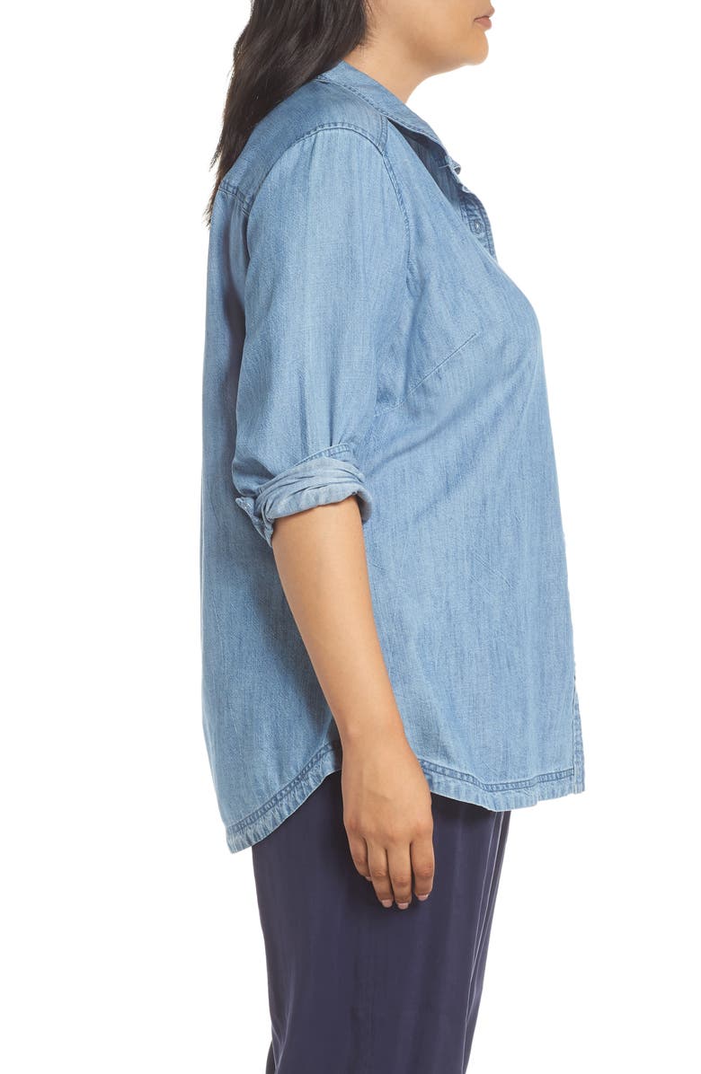 Caslon<sup>®</sup> Button Front Chambray Shirt, Alternate, color, 