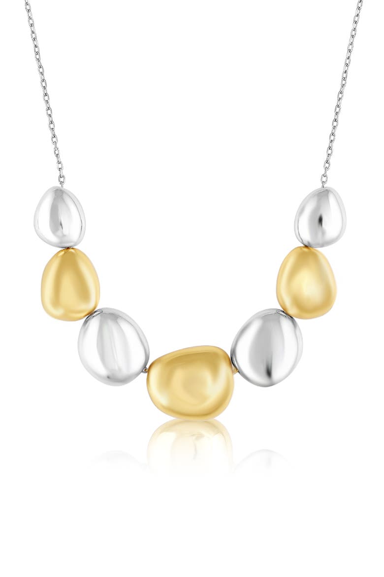 Irregular Two-Tone Pebble Statement Necklace, Main, color, TWO-TONE