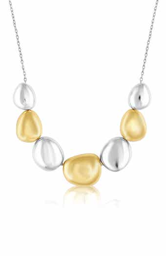 Irregular Two-Tone Pebble Statement Necklace