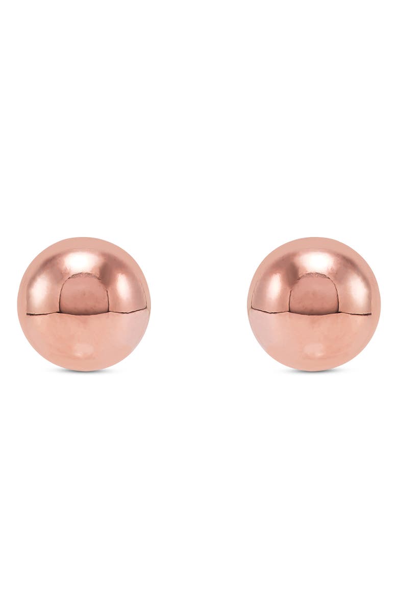 Frankie & Zoe 4mm Half Ball Stud Earrings, Main, color, Pink
