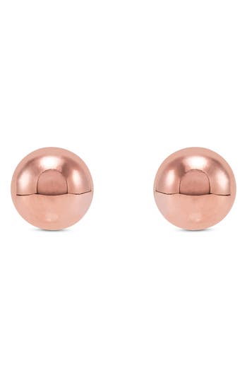 Frankie & Zoe 4mm Half Ball Stud Earrings In Pink
