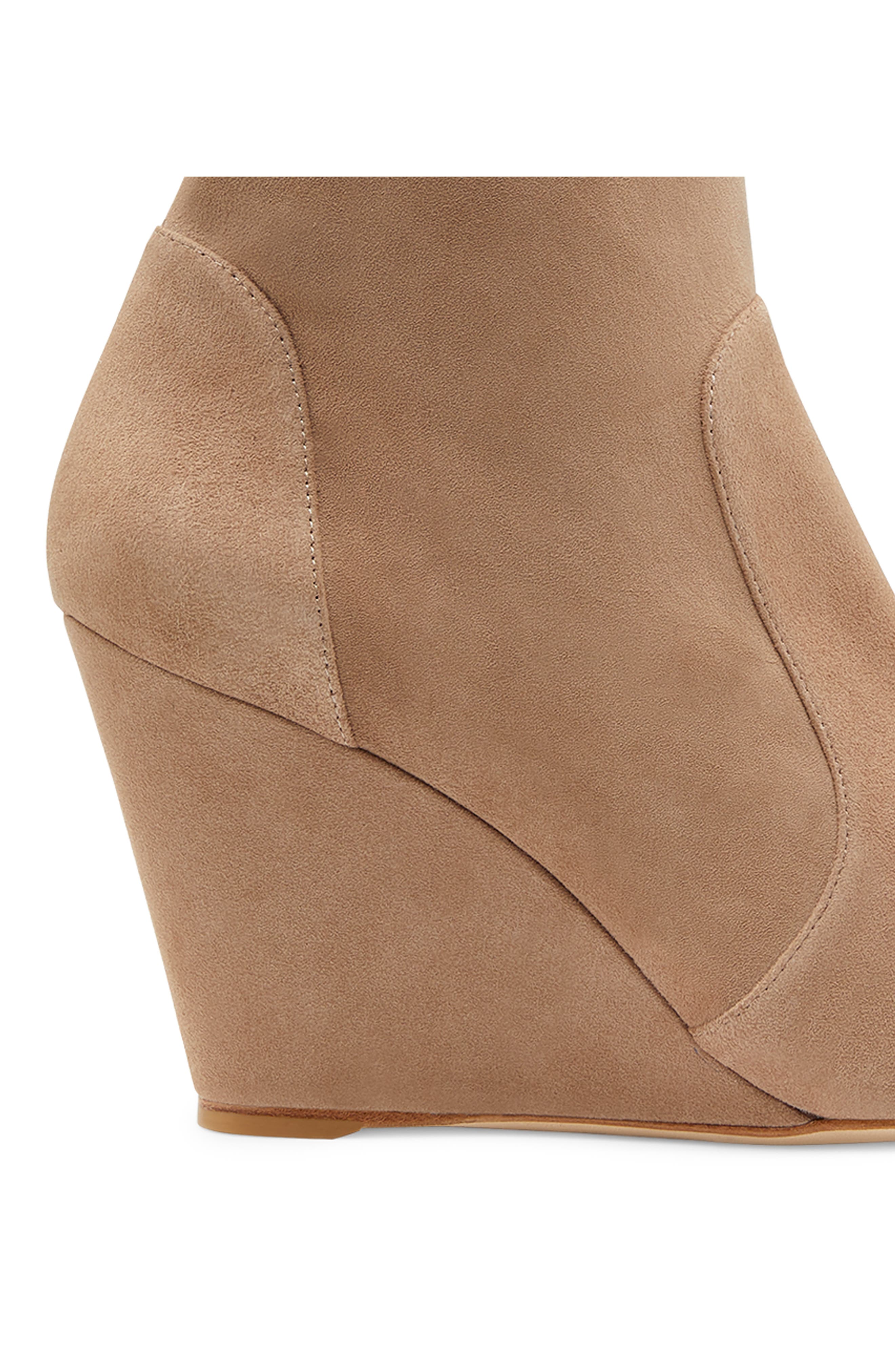 Stuart Wedge 85 Pointed Toe Sock Bootie, Alternate, color, CASHMERE