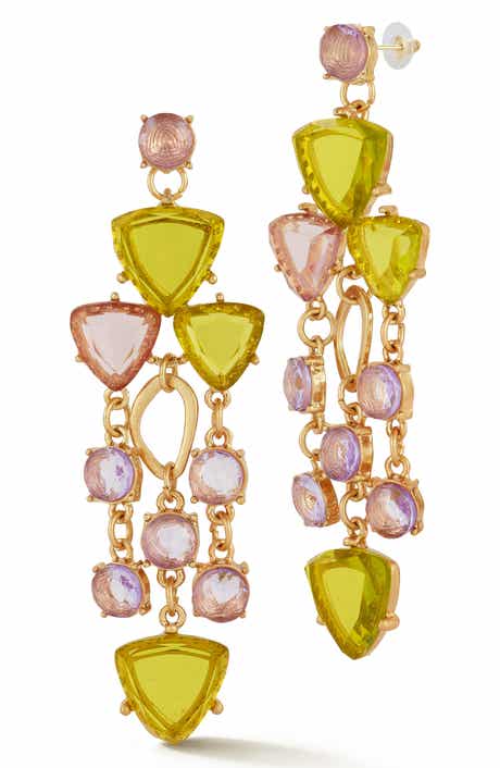 Cubic Zirconia Statement Drop Earrings