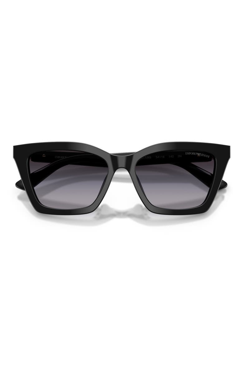54mm Butterfly Sunglasses, Alternate, color, SHINY BLACK / GRADIENT GREY