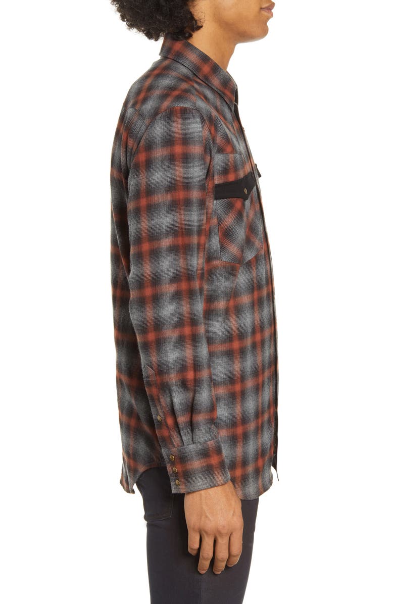 Barking Irons x Bob Dylan Upstate Regular Fit Plaid Shirt, Alternate, color, 