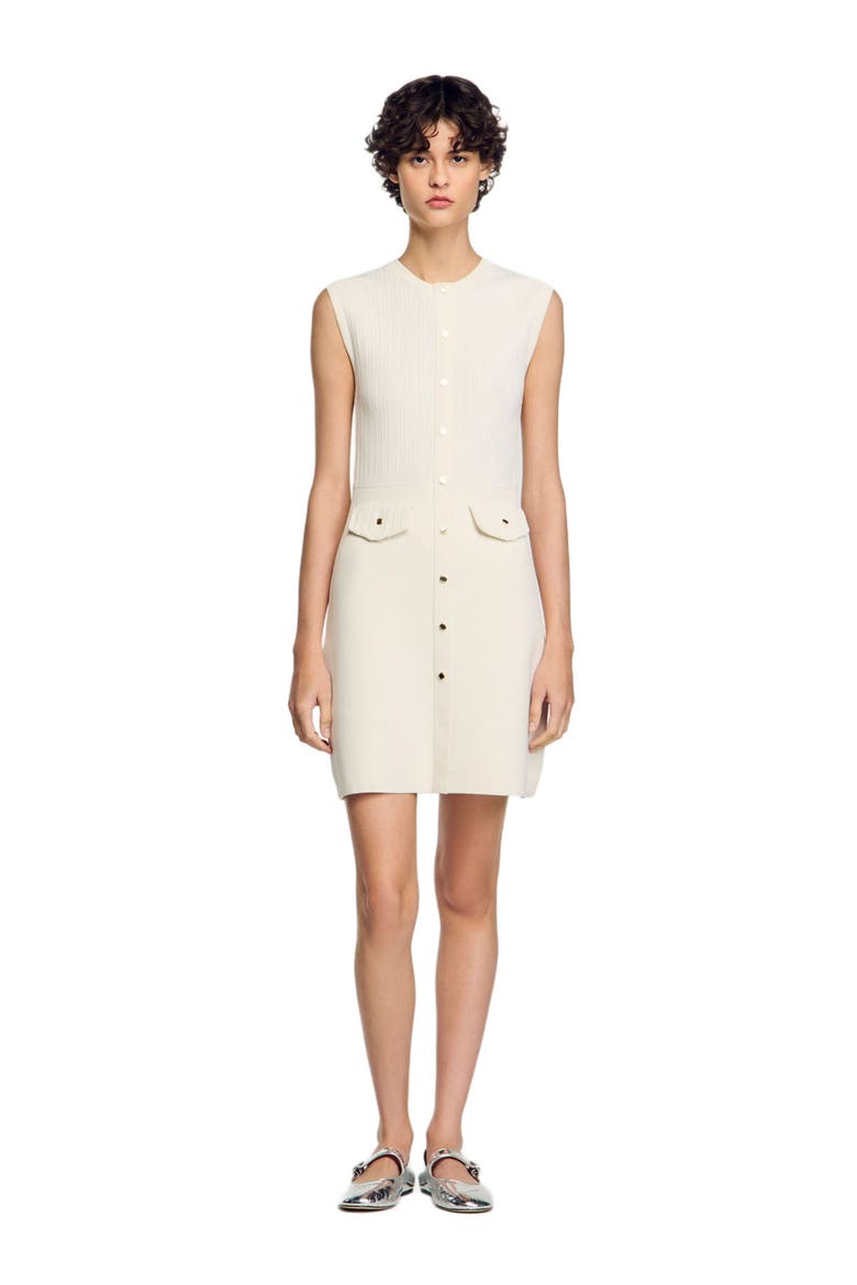 sandro rib knit mini dress Sandro Pink Rib Knit Fit and Flare Mini Dress M Sandro