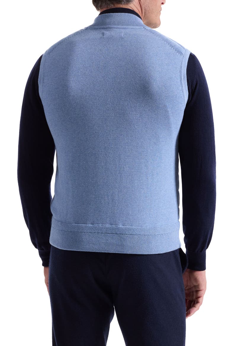 Quilted Cotton Zip Sweater Vest, Alternate, color, AIR BLUE