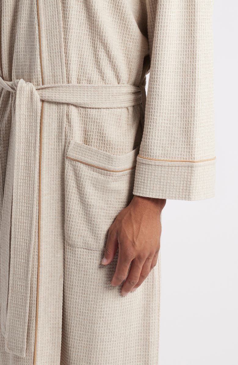 Majestic International Waffle Knit Robe, Alternate, color, Camel