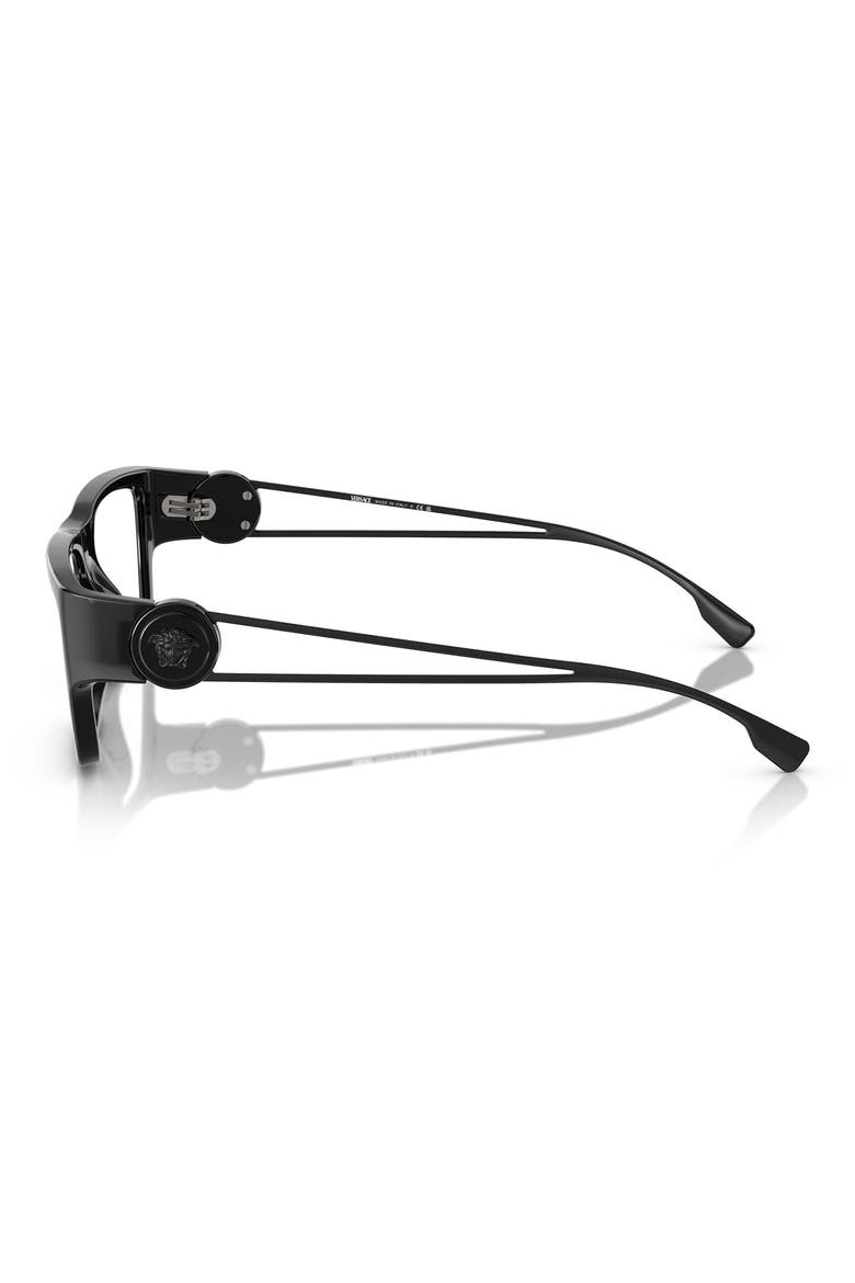 56mm Rectangle Optical Glasses, Alternate, color, BLACK