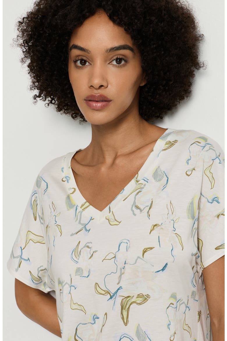 Sleep & Lounge Short Sleeve Nightgown, Alternate, color, FLOWING PAINT