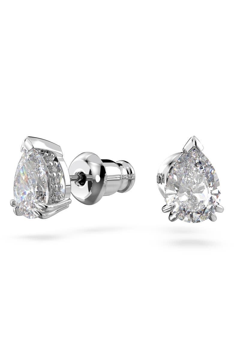 Swarovski Millenia Pear Crystal Stud Earrings, Alternate, color, Silver / Clear Crystal
