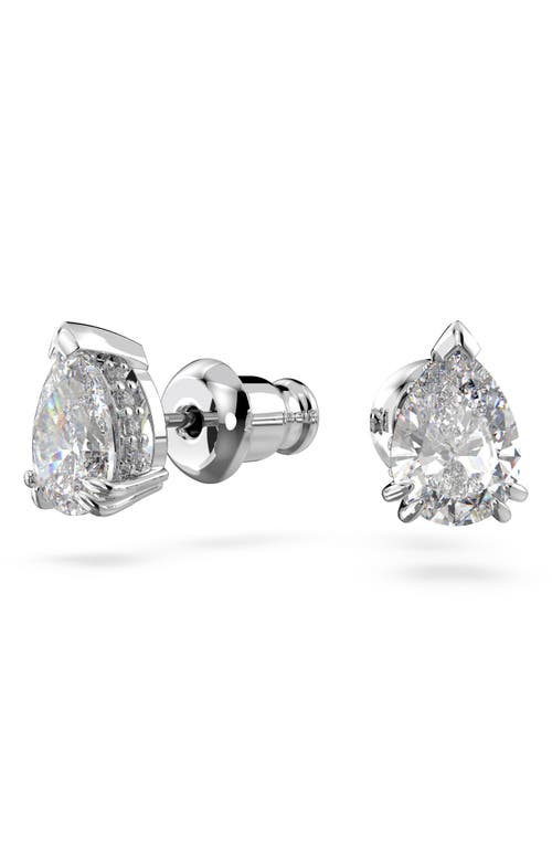 Swarovski Millenia Pear Crystal Stud Earrings In Metallic