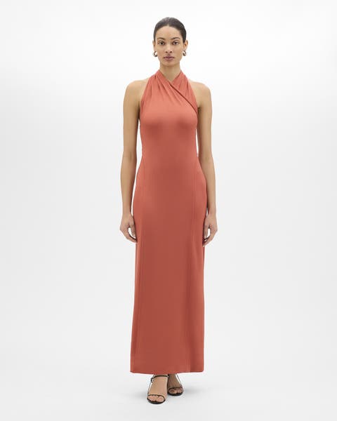 Gathered Halter Dress