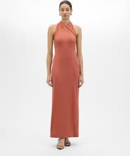 Another Tomorrow Gathered Halter Dress