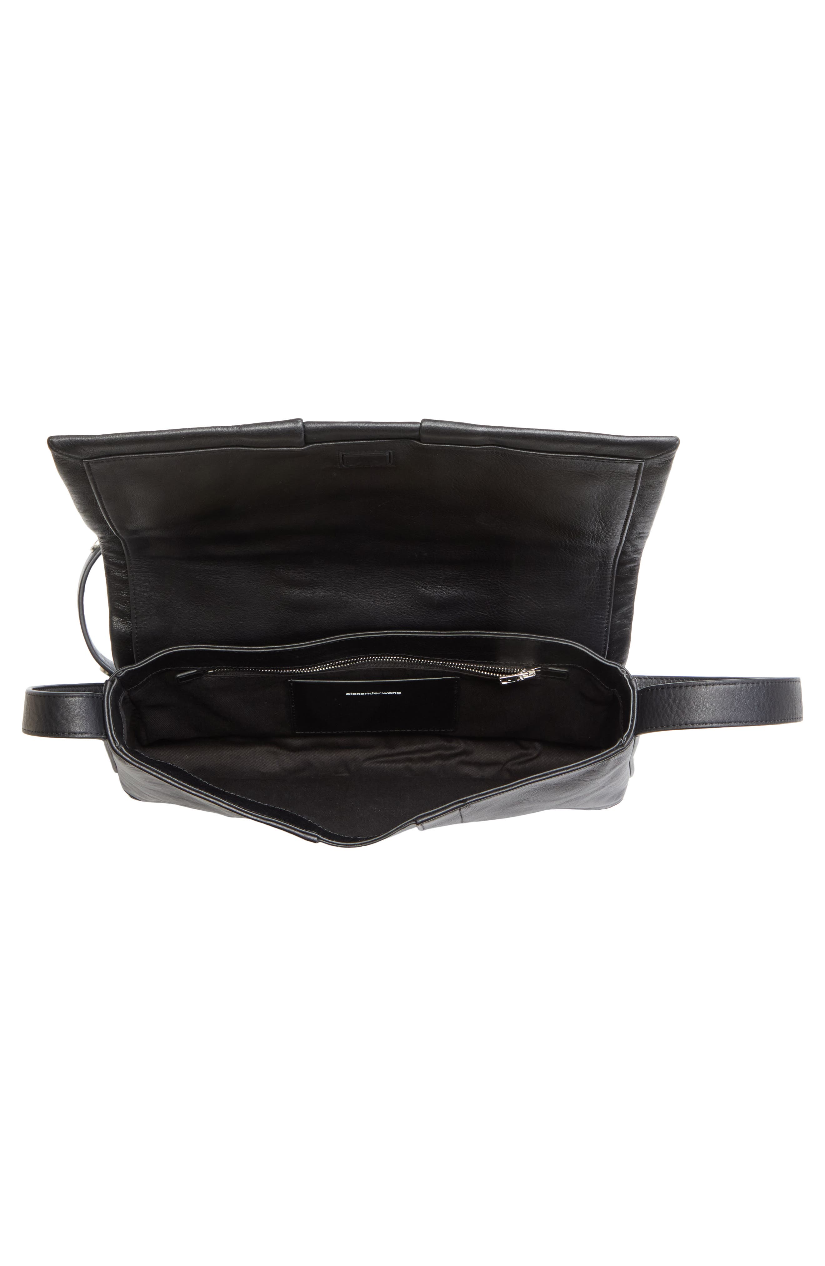 Alexander Wang Medium Pack Flap Leather Crossbody Bag, Alternate, color, Black