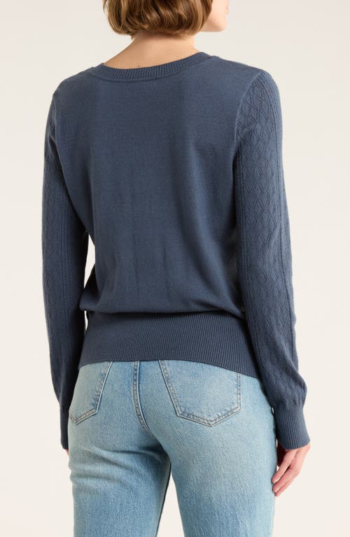 Dr2 By Daniel Rainn Pointelle Stitch Vintage Sweater In Black