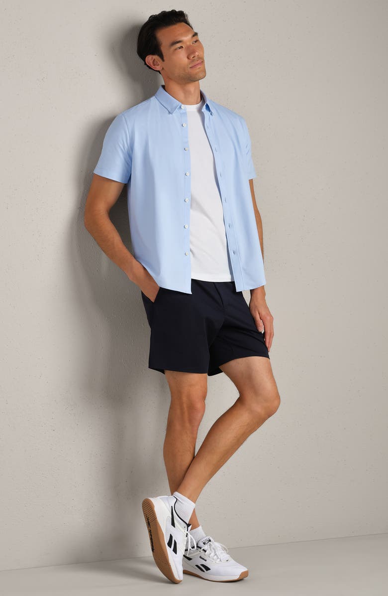 Rhone Commuter Short Sleeve Button-Up Shirt, Alternate, color, Business Blue