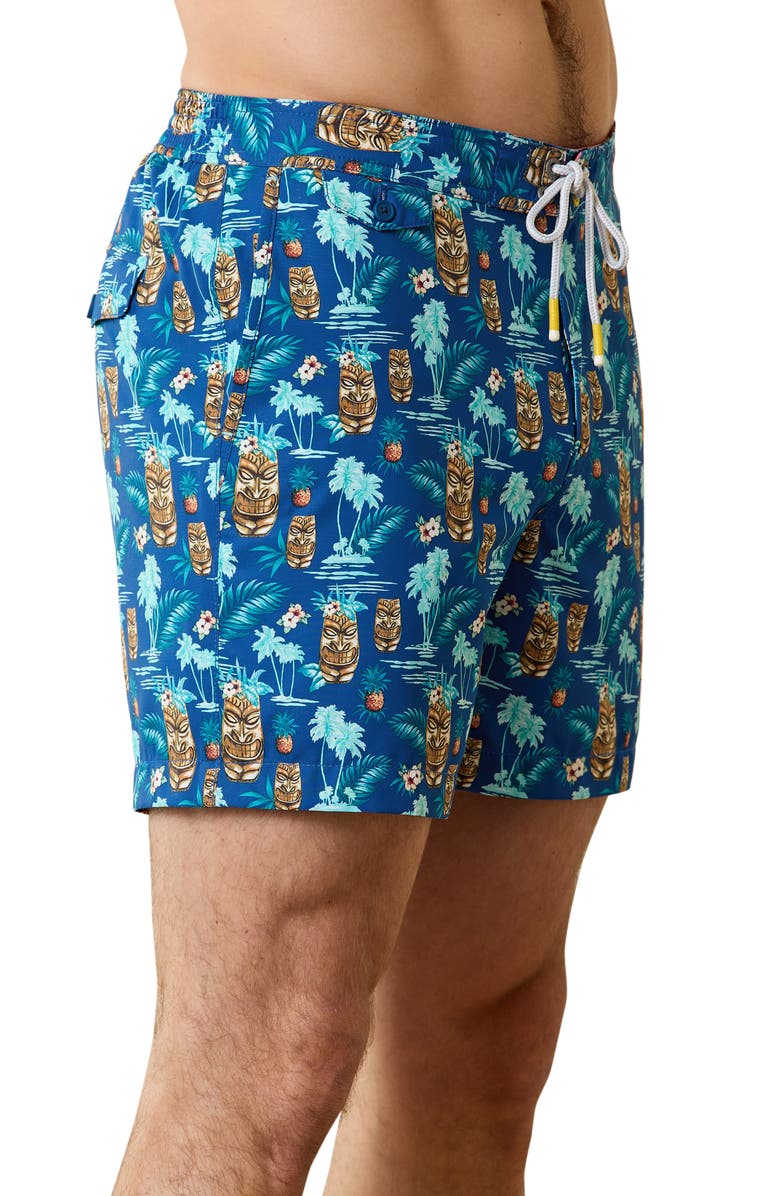 Tommy Bahama Rialto Tiki Tropics Swim Trunks, Alternate, color, Cobalt Haze