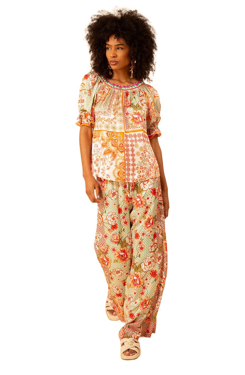 Hale Bob Tatum Charmeuse Balloon Sleeve Top, Main, color,