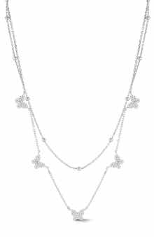 GLAZE JEWELRY CZ Butterfly Layered Chain Necklace