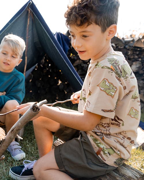 Deux Par Deux Little Boy's Stretch Twill Short Dark Olive Green In Dark Olive Green